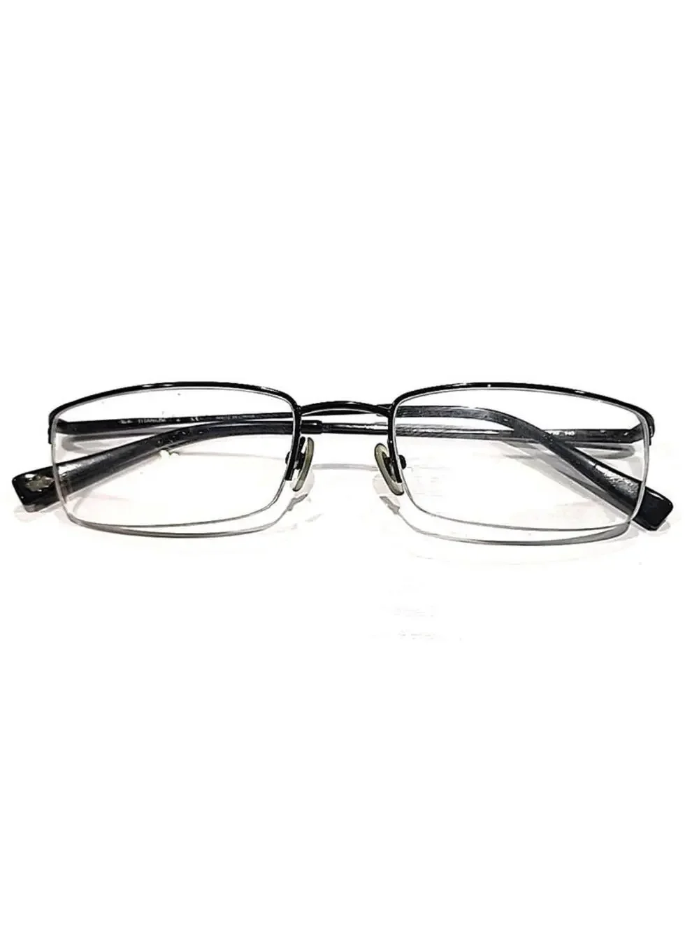 Ray Ban RB8582 1017 Tiny Crack Black Titanium Half Rim Eyeglasses 51-19 140 Read